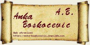 Anka Boškoćević vizit kartica